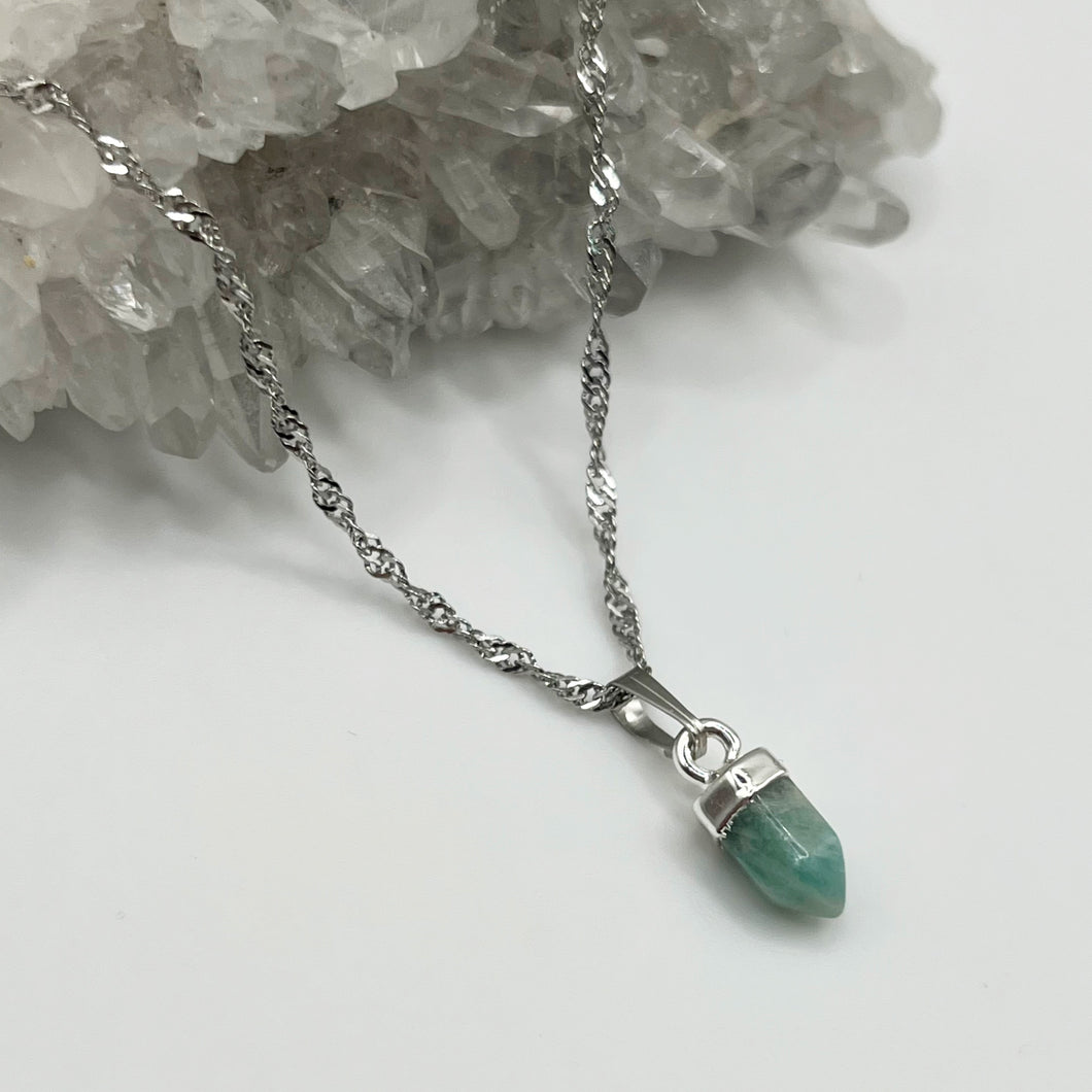 Amazonite mini bullet necklace