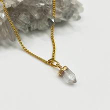 Load image into Gallery viewer, Clear quartz mini bullet necklace
