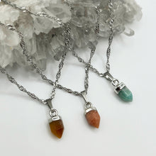 Load image into Gallery viewer, Red aventurine mini bullet necklace
