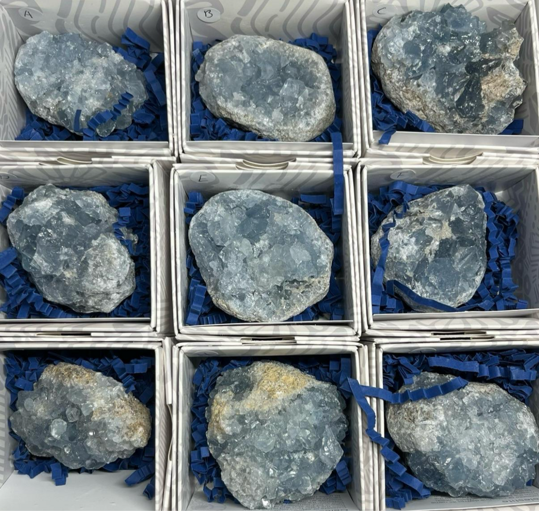 Celestite Cluster in Gift Box